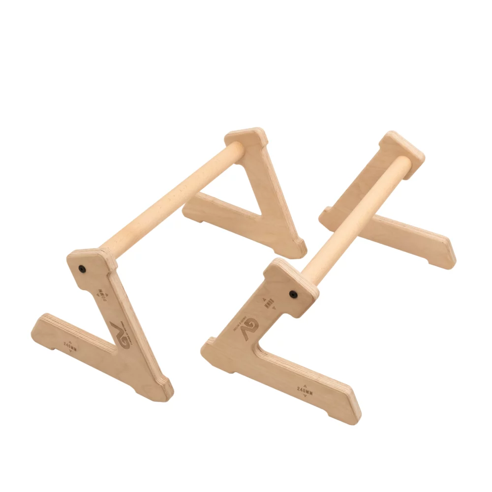 Paraletki drewniane GV  2w1: Uchwyty do pompek i kalisteniki (8 / 24 cm) - obrazek 6