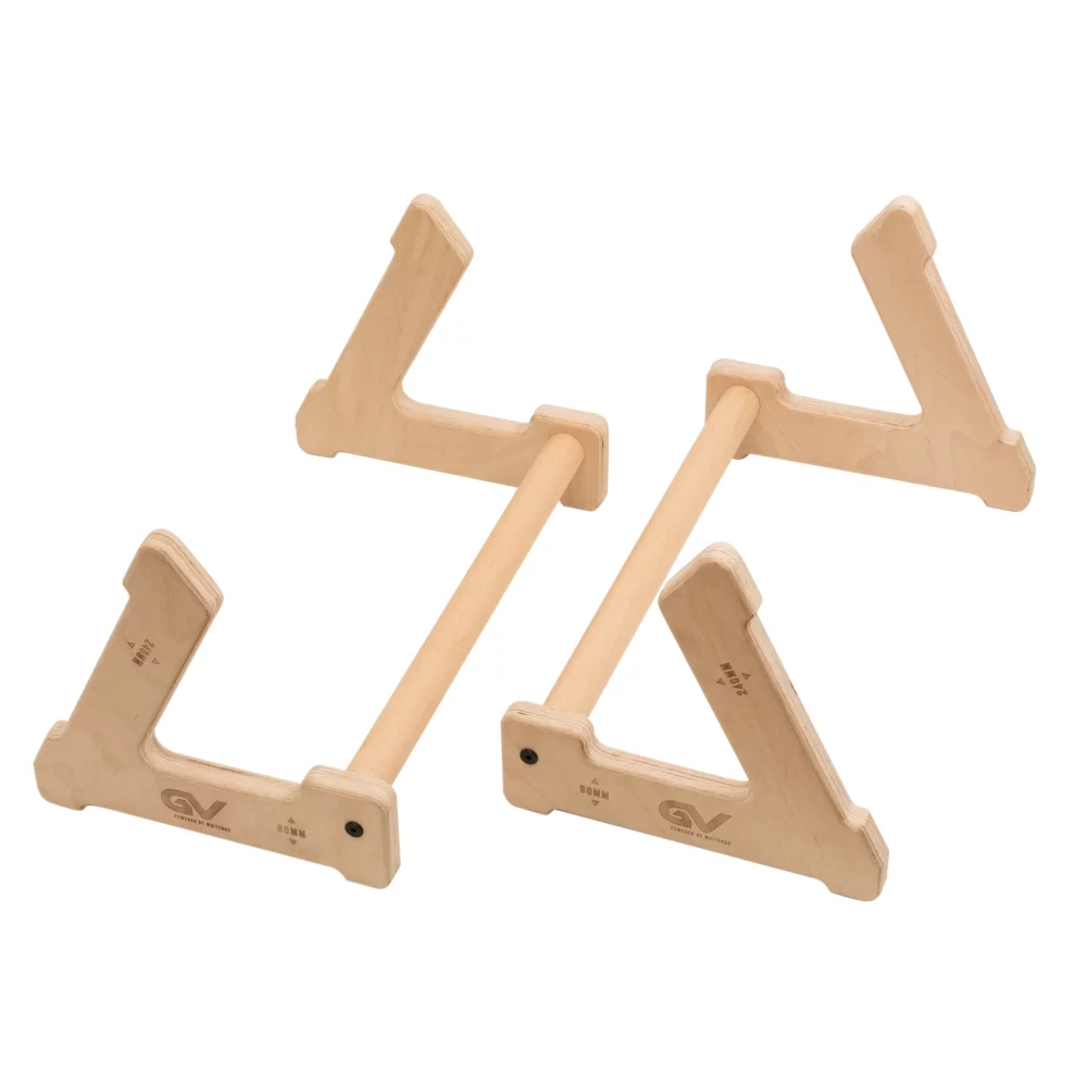 Paraletki drewniane GV  2w1: Uchwyty do pompek i kalisteniki (8 / 24 cm) - obrazek 5