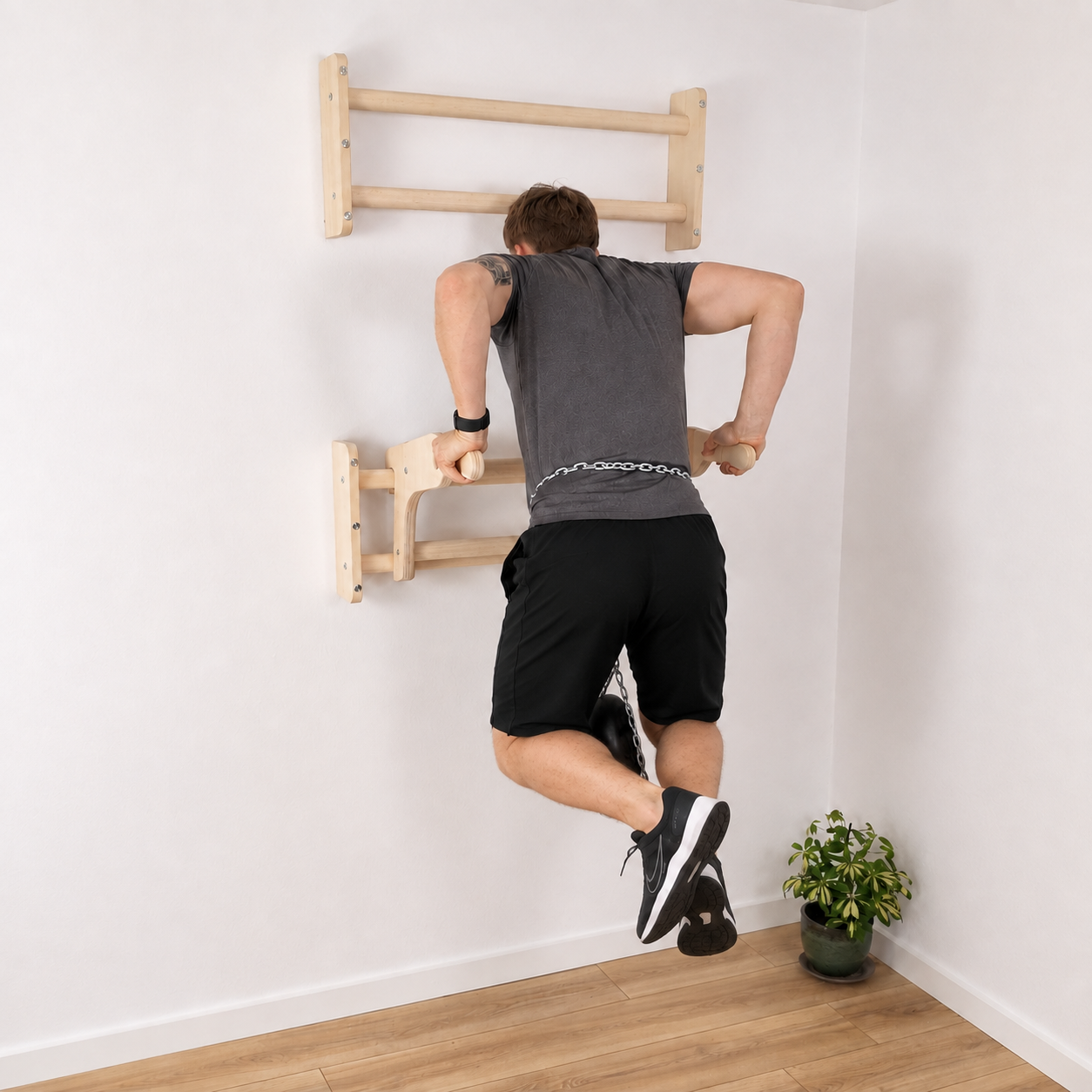 Mini Stall Bar with Pull-Up & Dip Station - Image 5